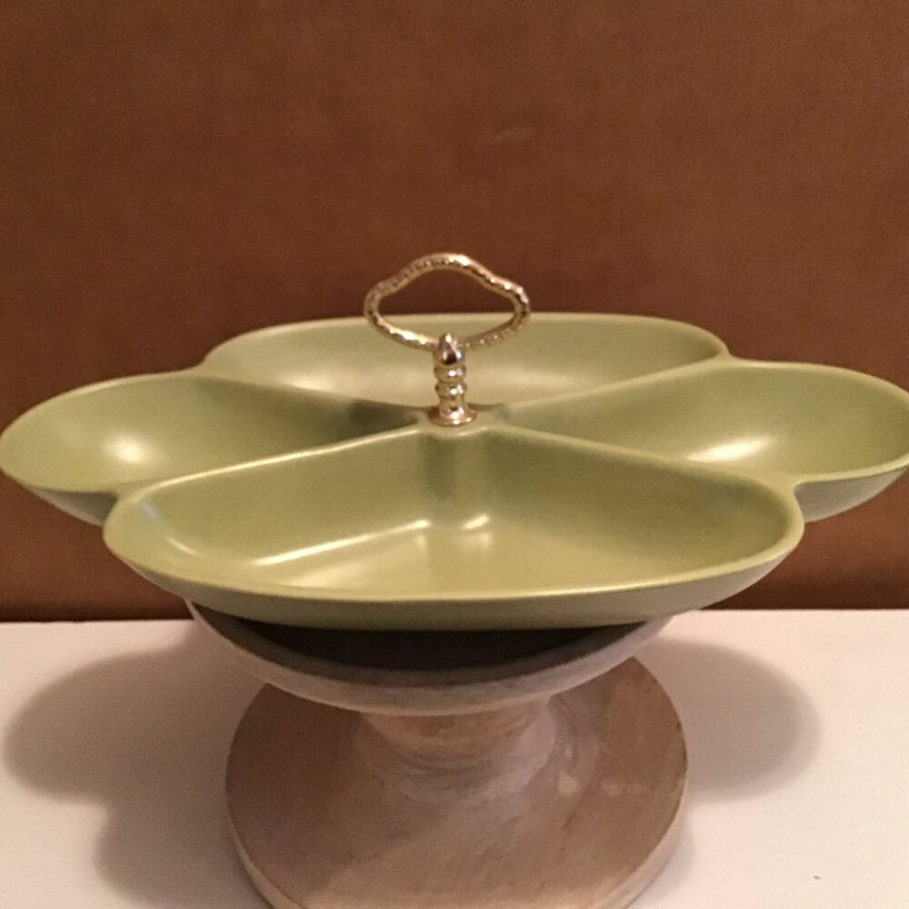 Vintage Divided Serving Dish with Handle Rare Calif USA